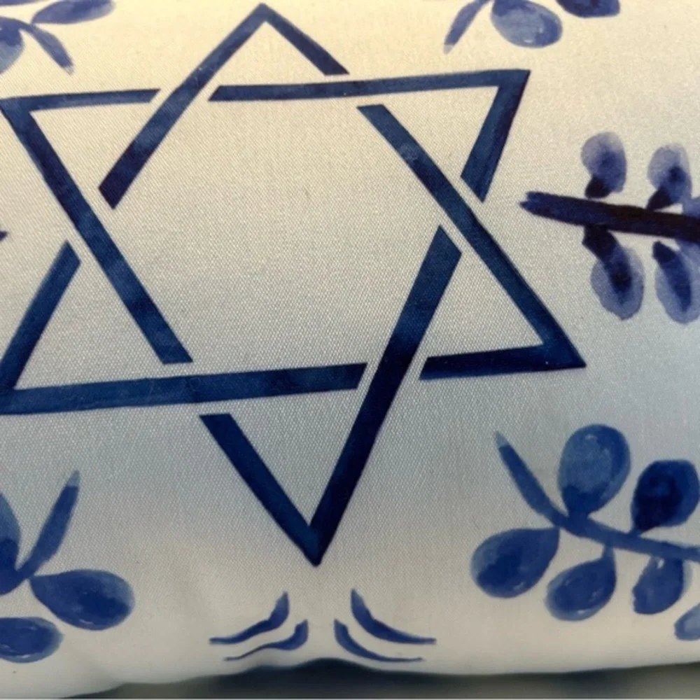 One Bella Casa‎ Love & Light Hanukkah Menorah Candle Decorative Filled Pillow